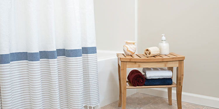 Between Bamboo or Teak Shower Benches