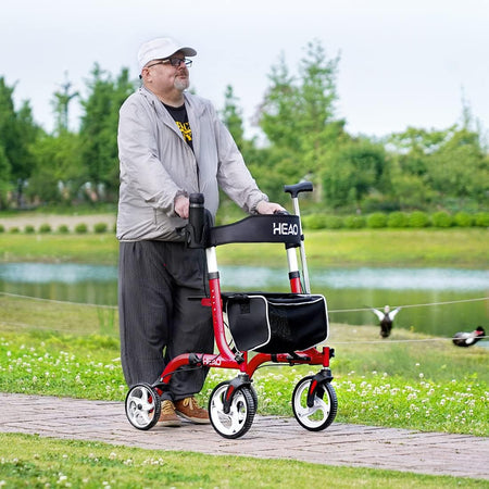 Folding Rollator Walker for Seniors with Cup Holder and 10" Wheels
