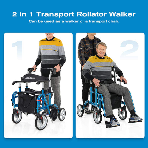 OasisSpace 2 in 1 Rollator Wheelchair