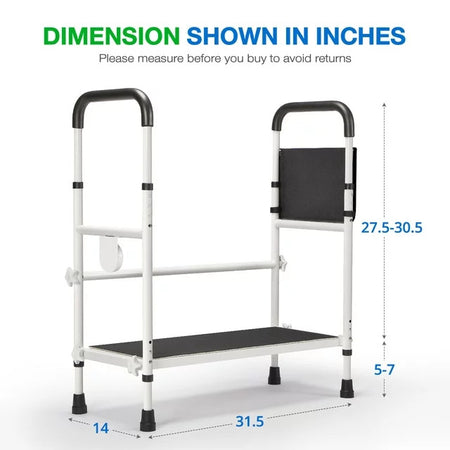 Adjustable Height Step Stool with LED Light and Storage - Fall Prevention Aid