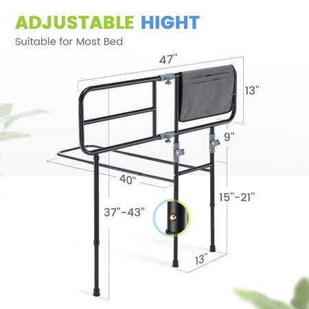Height Adjustable Folding Bed Rail