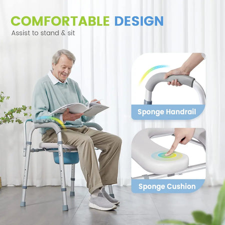 500LBS Capacity Commode Chair (3 in 1 Commode)