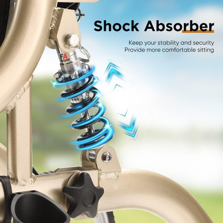 Rollator Walker with Seat & Shock Absorber, 4 x 10" Wheels for Seniors