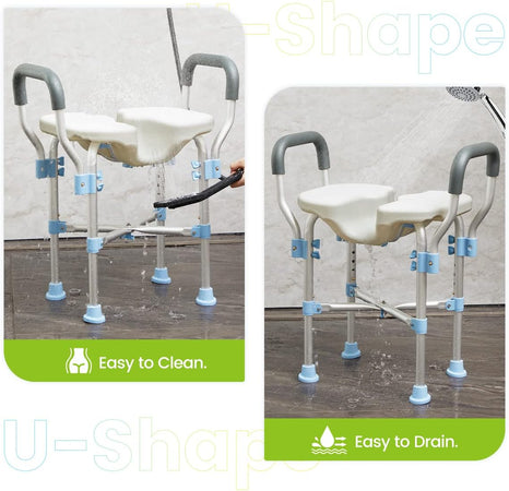 OasisSpace Shower Chair with Removable Arms