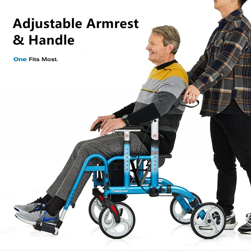 Adjjustable  2 in 1 Rollator Wheelchair