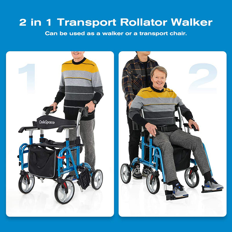 OasisSpace  2 in 1 Rollator Wheelchair