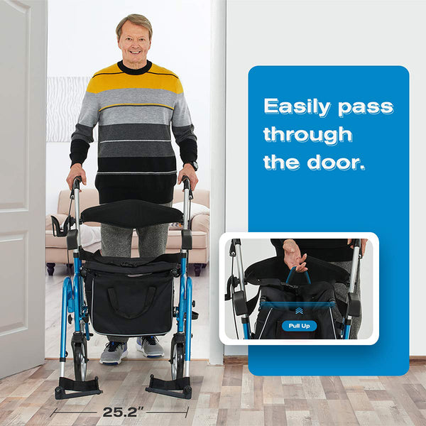 Compact  2 in 1 Rollator Wheelchair