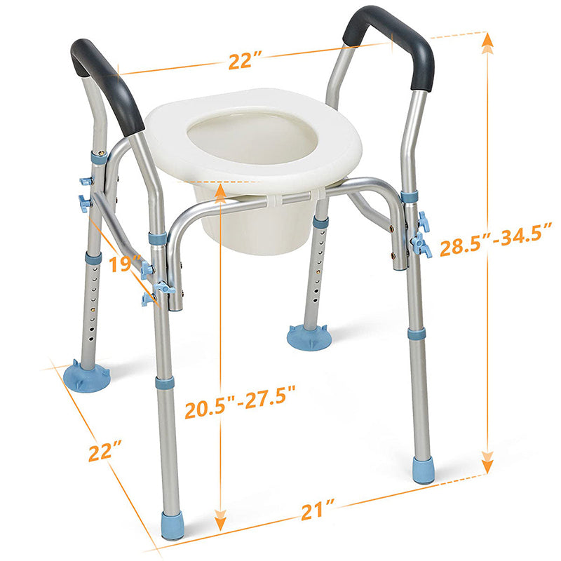 Raised Toilet Seat with Arms Size