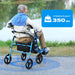 350lbs Capacity Rollator Walker Wheelchair