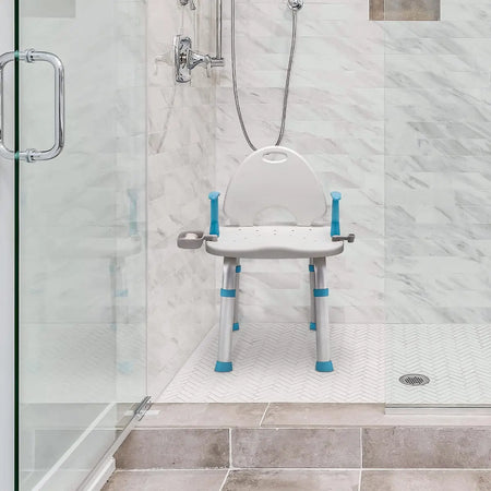OasisSpace Heavy Duty Shower Chair with Back and Arms