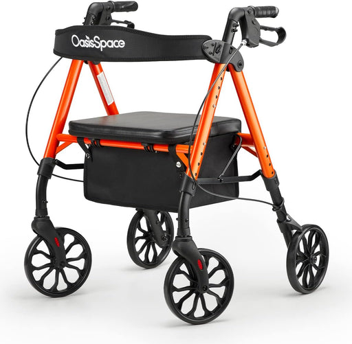 Folding Rollator Walker-Orange