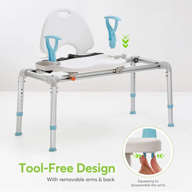 Folding universal discount sliding transfer bench