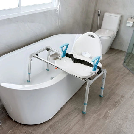 Sliding transfer discount bench for bathtub