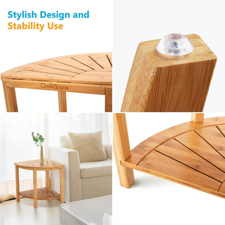 Stylish design Bamboo Corner Shower Bench