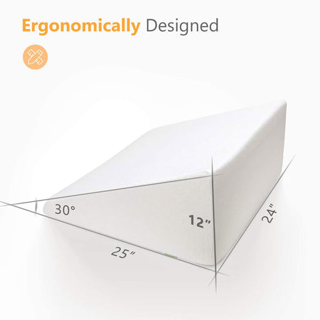 Ergonmicalyy Designed 25"x24"x12" Bed Wedge Pillow