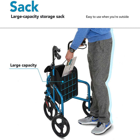 Flexible 3 Wheel Walker with a Sack
