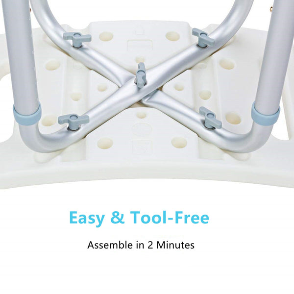 Tool- Free Shower Stool for Bathtub