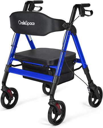Blue Bariatric Rollator Walker -OasisSpace