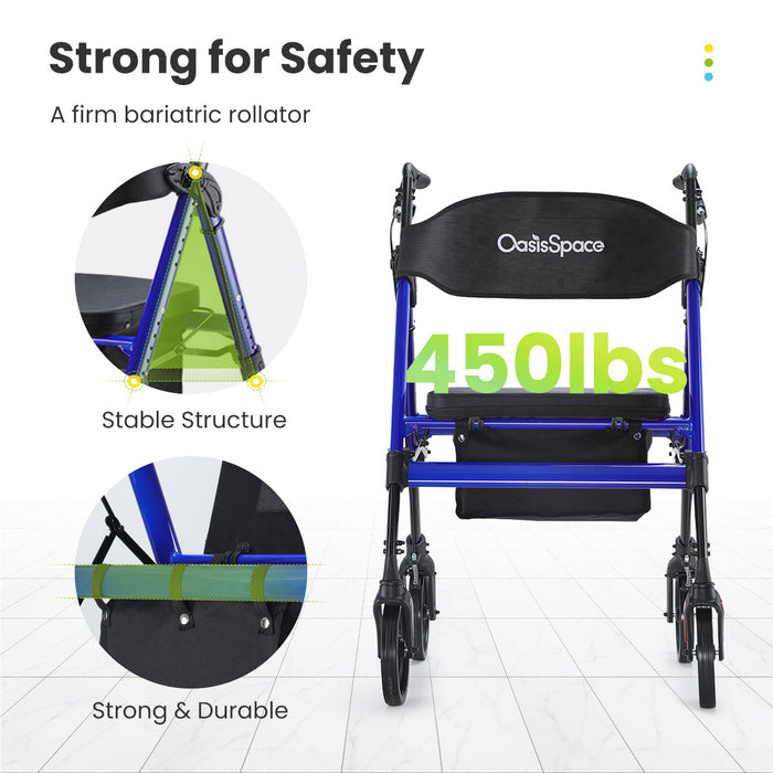 A firm bariatric rollator