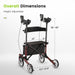 Red Bariatric Upright Walker - Height adjustable