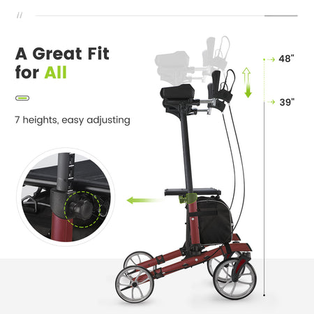 Red Bariatric Upright Walker - 7 heights options