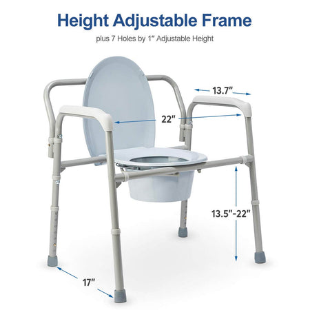 Height adjustable Bedside Commode