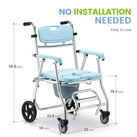 3-in-1 Shower/Commode Wheelchair Size