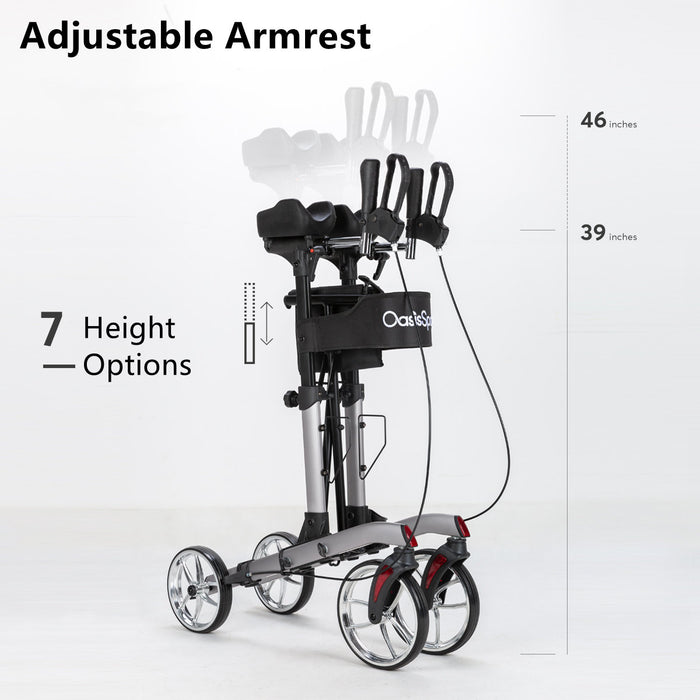 Gray Folding Stand up Walker-Adjustable in Height