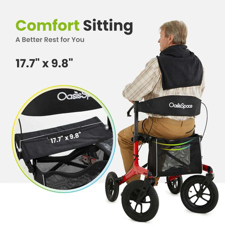 Pneumatic Rollator Walker - comfort sitting