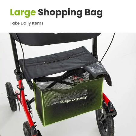 Pneumatic Rollator Walker-large shopping bag