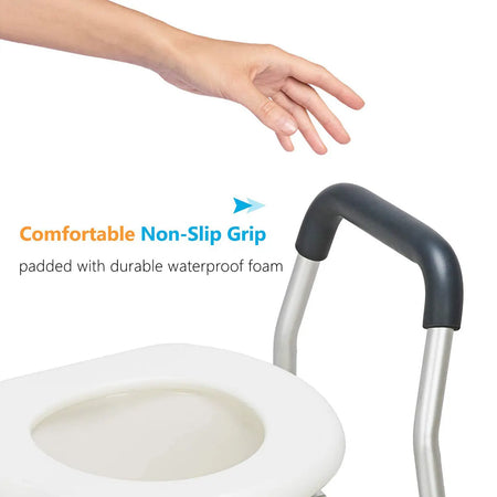 Non-slip Raised Toilet Seat with Arms