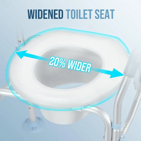 Raised Toilet Seat with Arms with Comfortable Seat