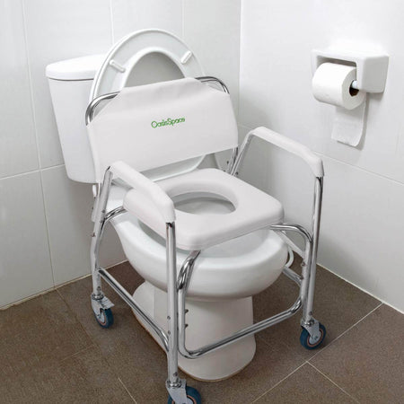 OasisSpace Rolling Shower  Commode