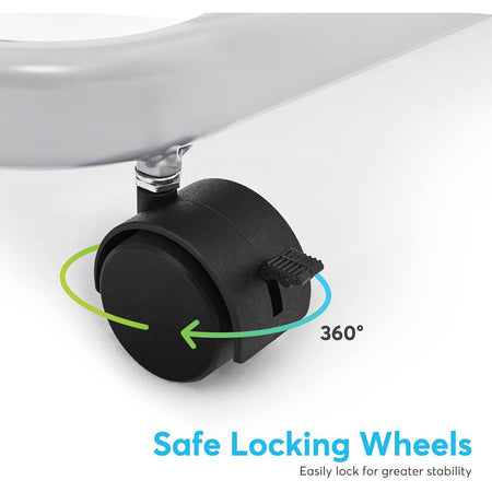 Safe Locking Wheels  Overbed Table