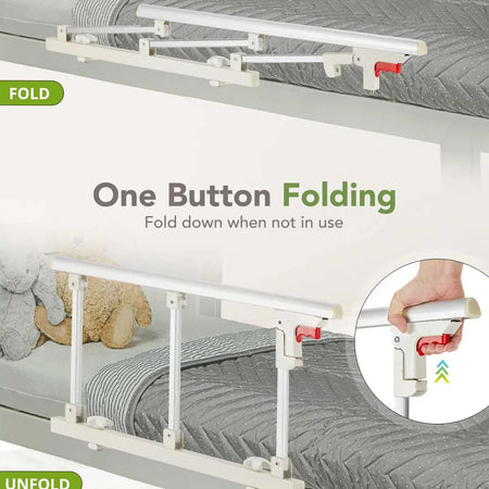 One Button Folding Bed Rail