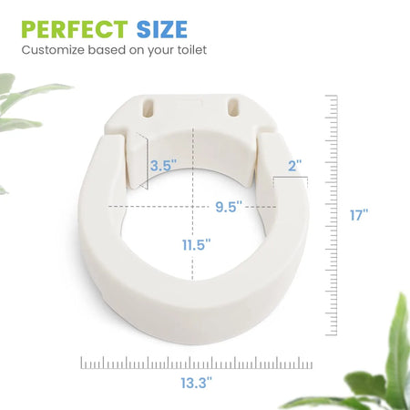 Hinged Toilet Seat Riser SIze