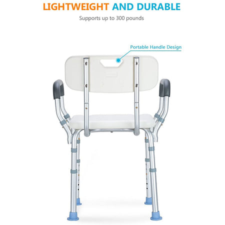 Lightweight Shower Chair with Back and Arms